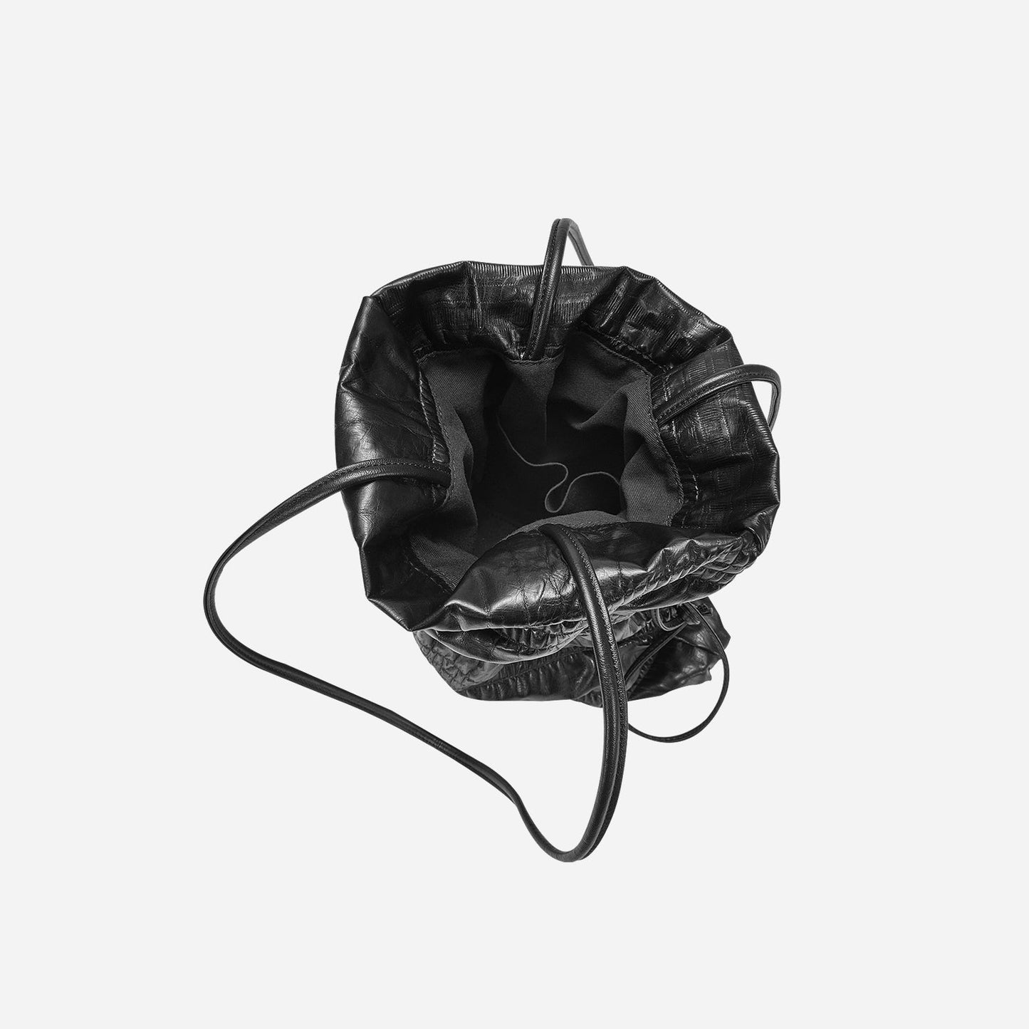 Crinkle Shoulder Bag_Sleek Black