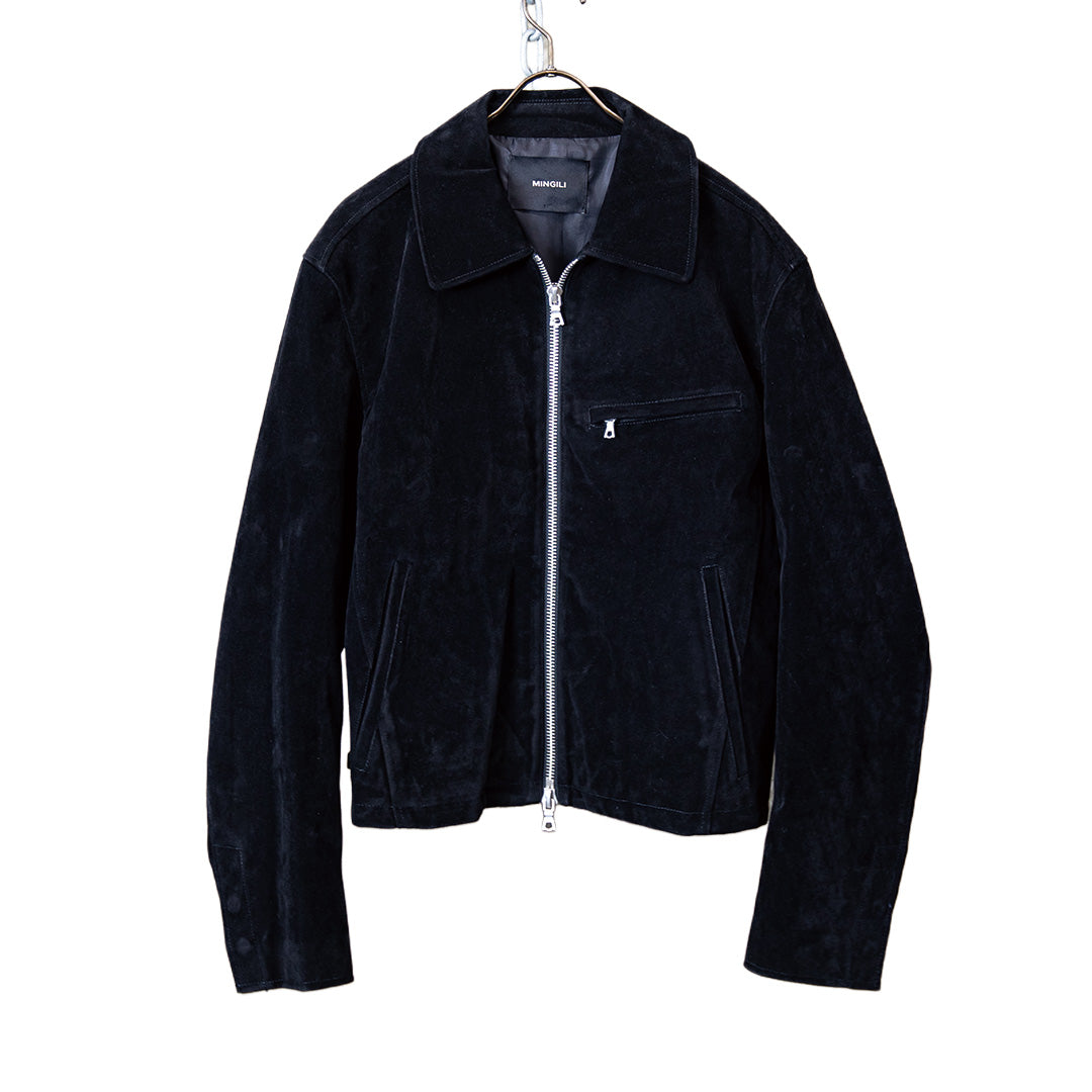 Cropped zip up jacket black