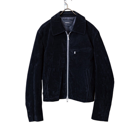 Cropped zip up jacket black