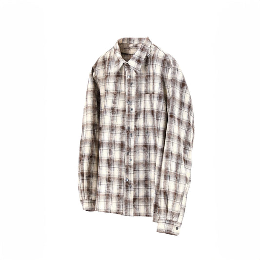 Dual-check shirt Fade Brown