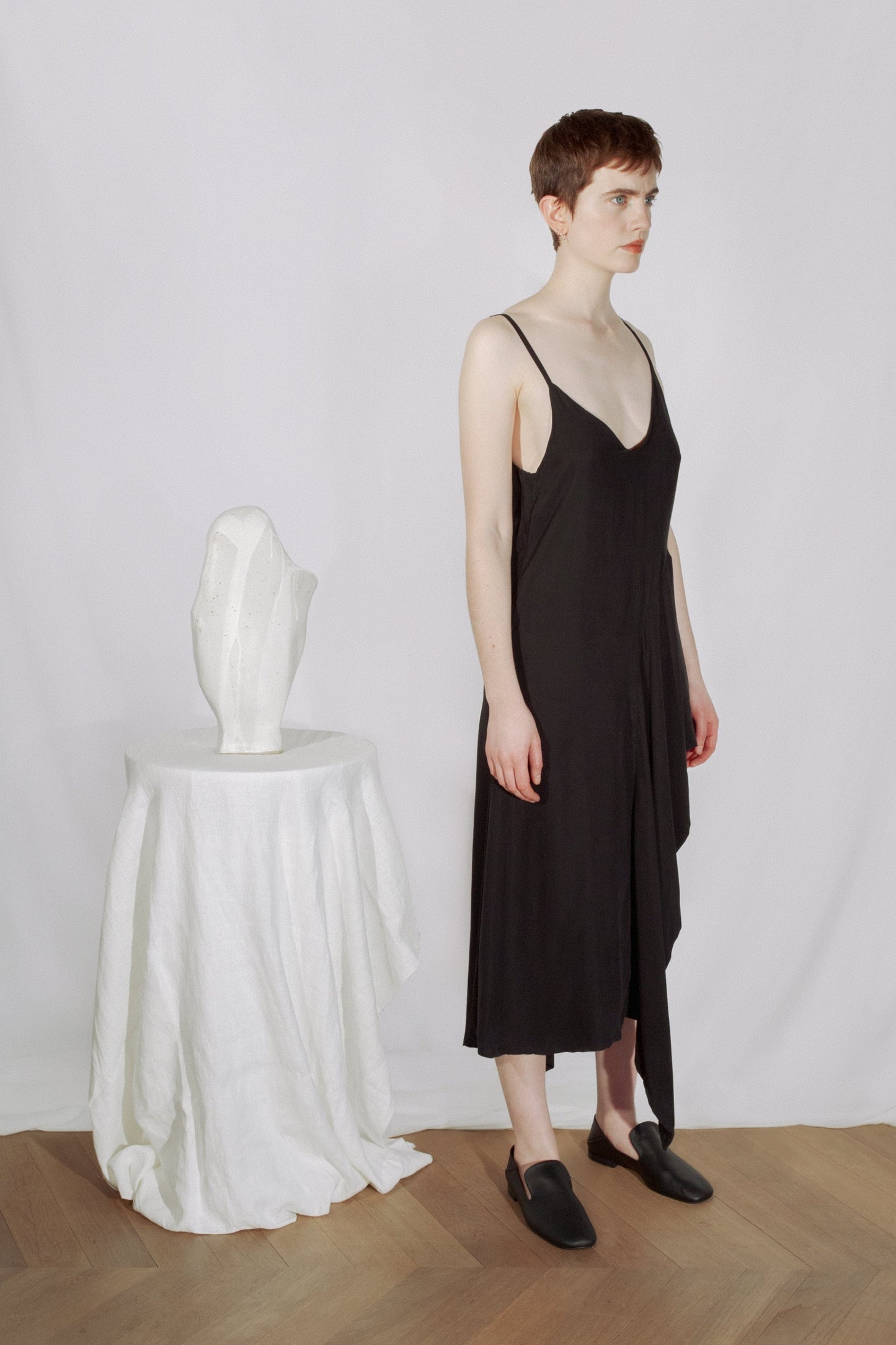 Asymmetric slip dress