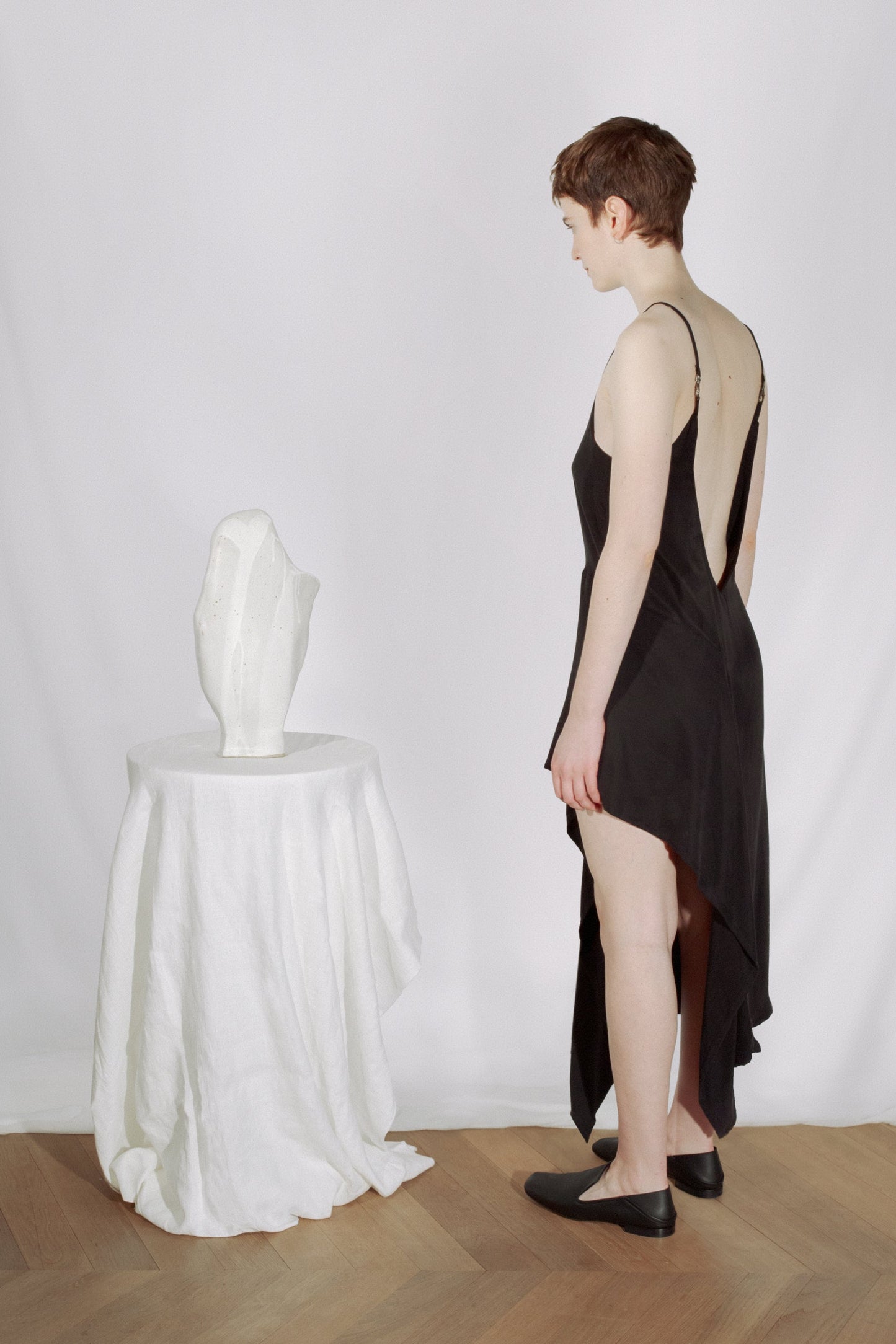 Asymmetric slip dress