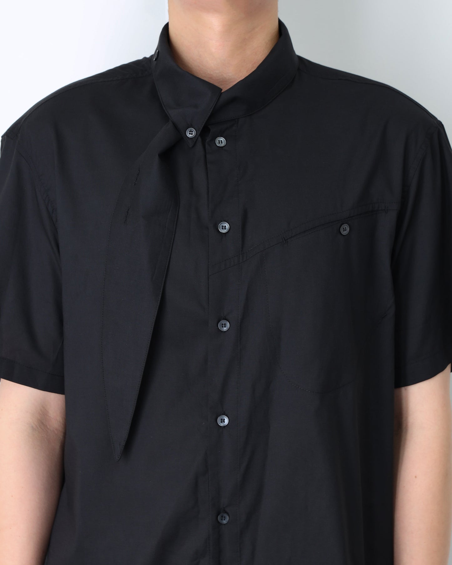 TAIL COLLAR SHIRT_VER BALANCE(BLACK)