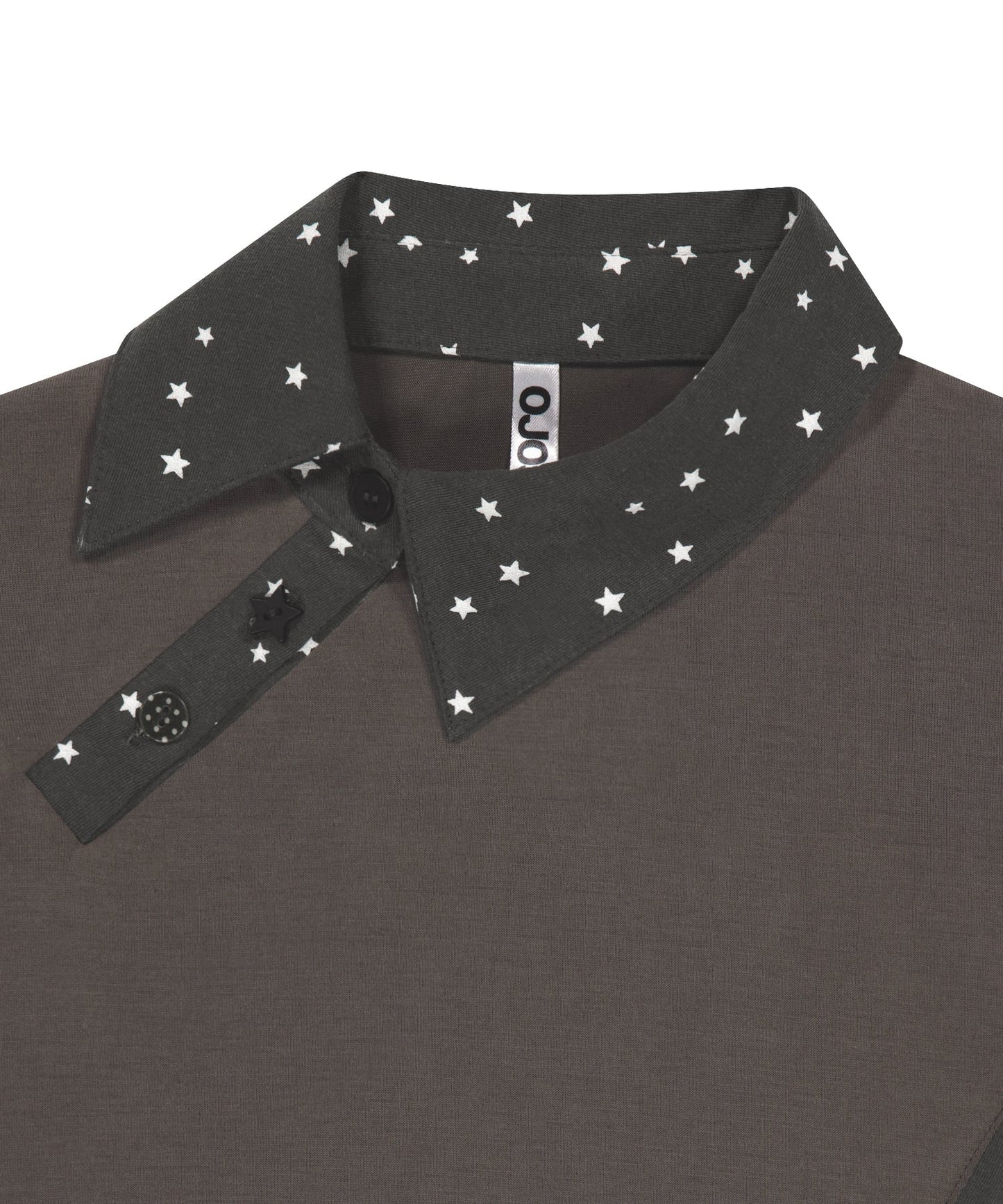 STARCUT JERSEY COLLAR TEE - STONE BROWN