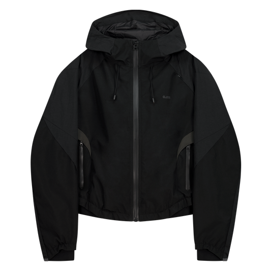 Paneled Crop Shell Jacket Black