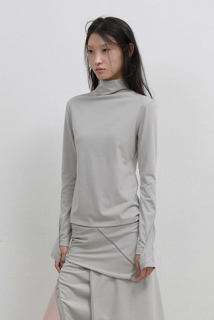 MESH BAND PUFF SLEEVE - MINT GREY