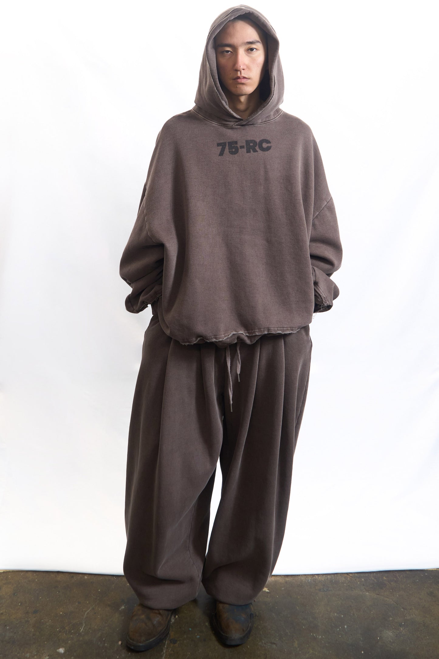 Fade Oversized Track Hoodie Cocoa