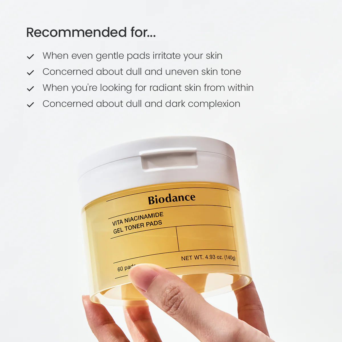 BIODANCE Vita Niacinamide Gel Toner Pads 60Pads