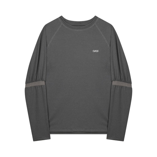 MESH BAND PUFF SLEEVE - CHARCOAL