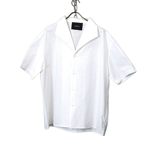 Relaxed open collar shirt white