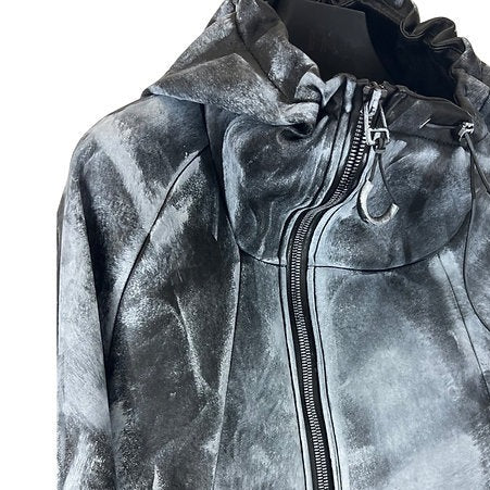 Vegan leather asym zip jacket