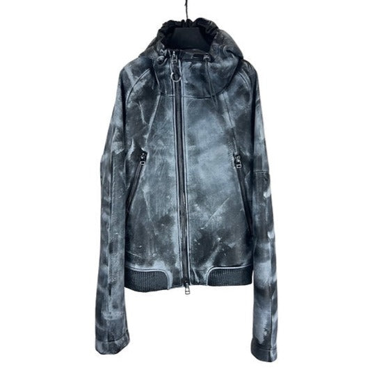 Vegan leather asym zip jacket