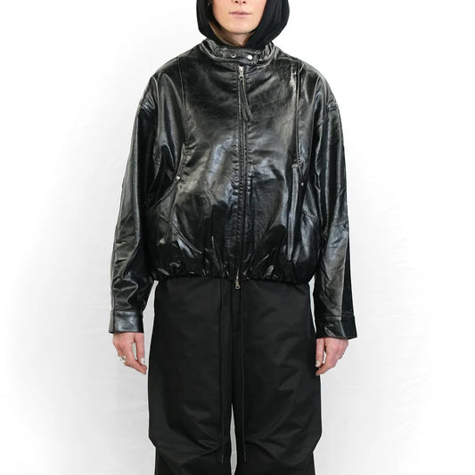 Black glossy PU jacket
