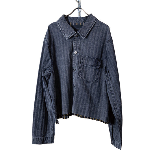 Cropped denim shirt jacket charcoal