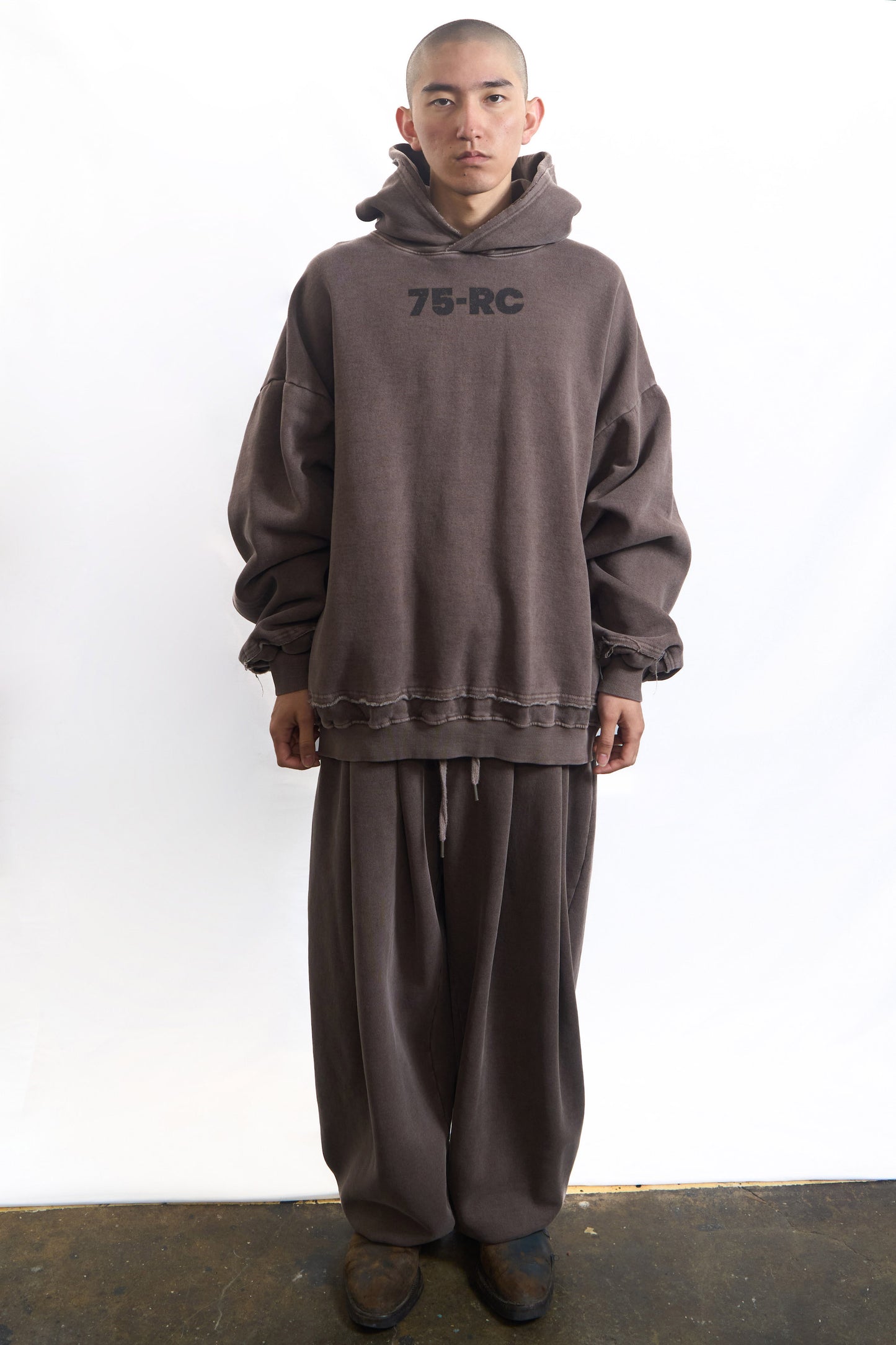 Fade Oversized Track Hoodie Cocoa