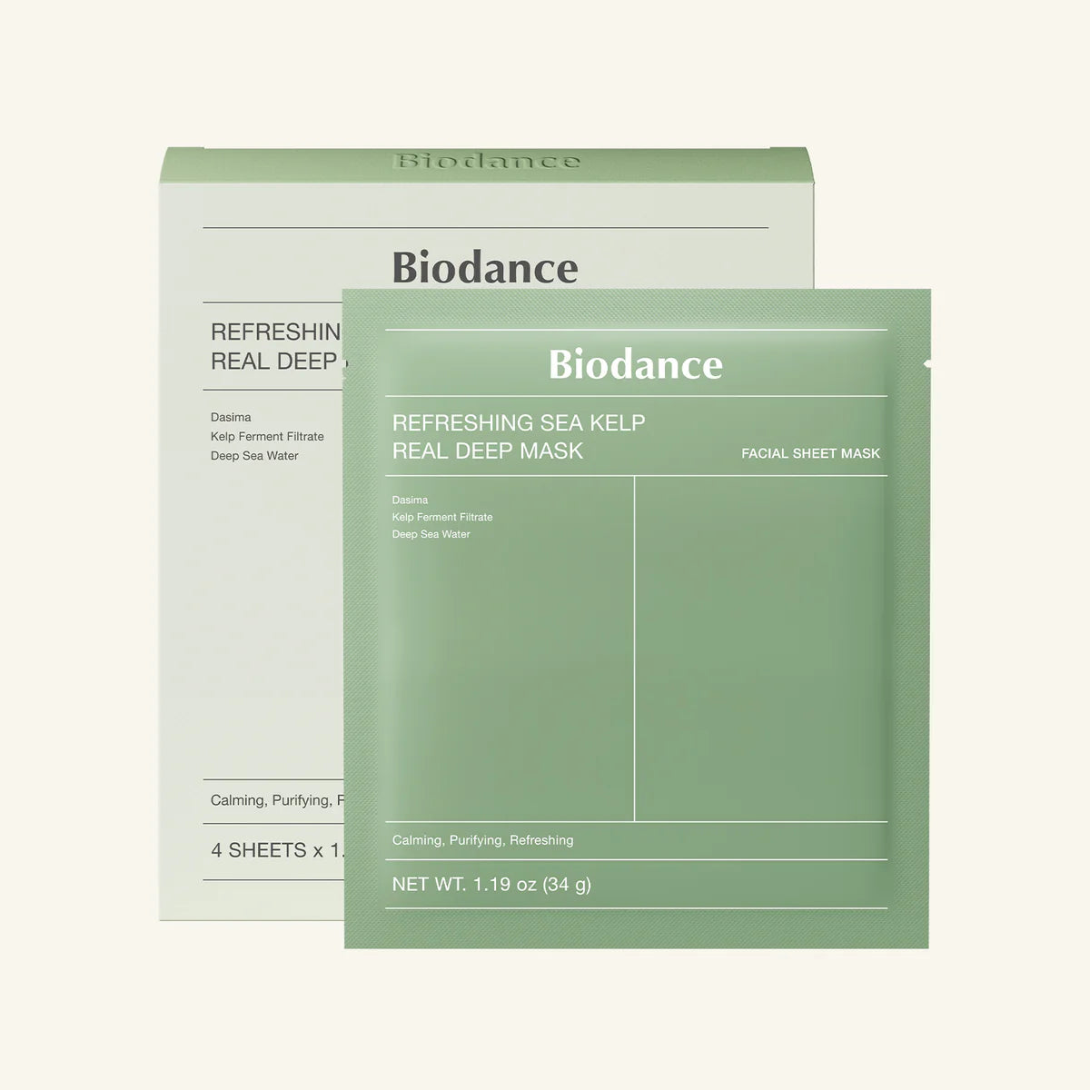BIODANCE Refreshing Sea Kelp Real Deep Mask 1Box (4ea x 34g)