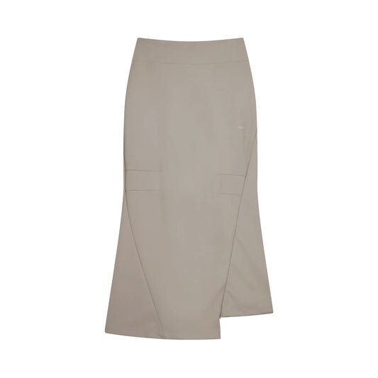 ASYMMETRIC MERMAID JERSEY SKIRT - BEIGE