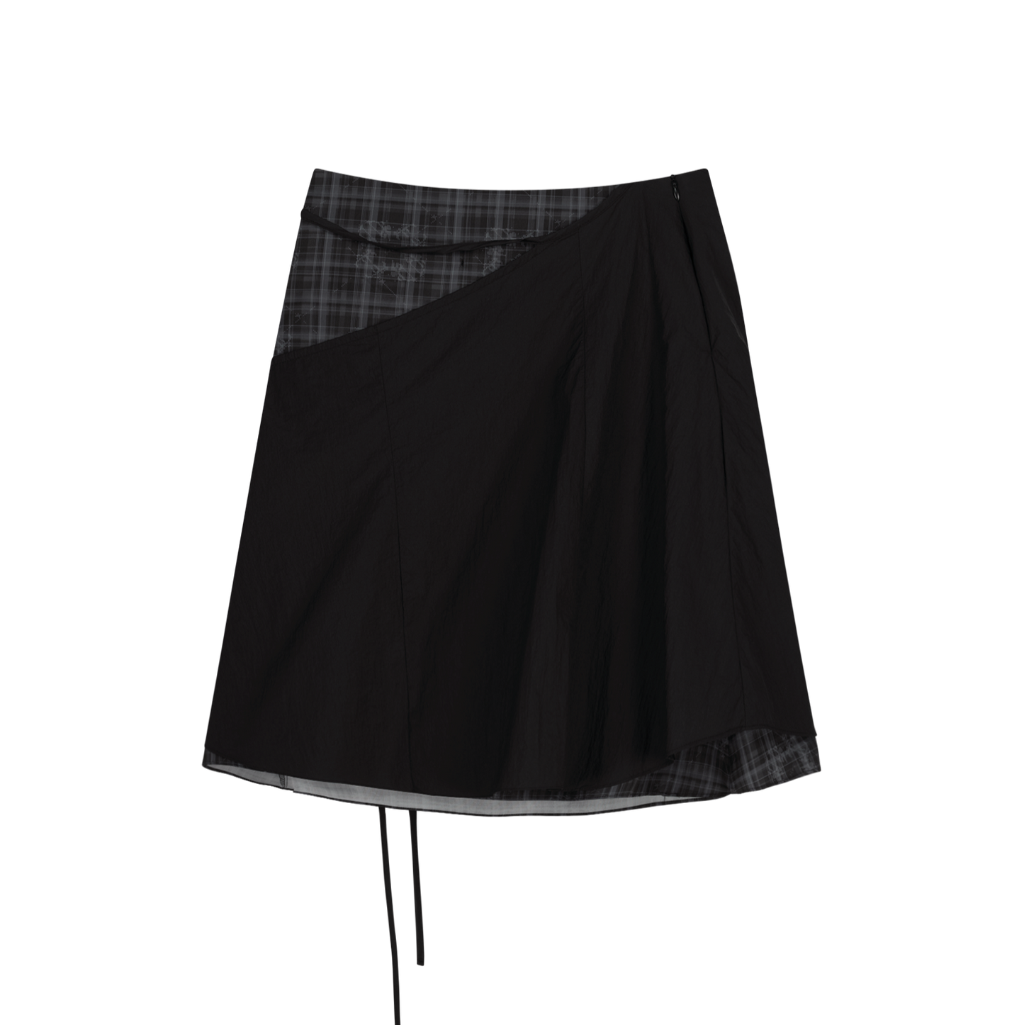 Layered Strap Flare Skirt Black