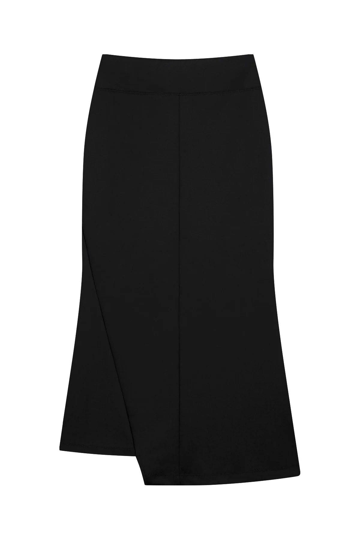 ASYMMETRIC MERMAID JERSEY SKIRT - BLACK