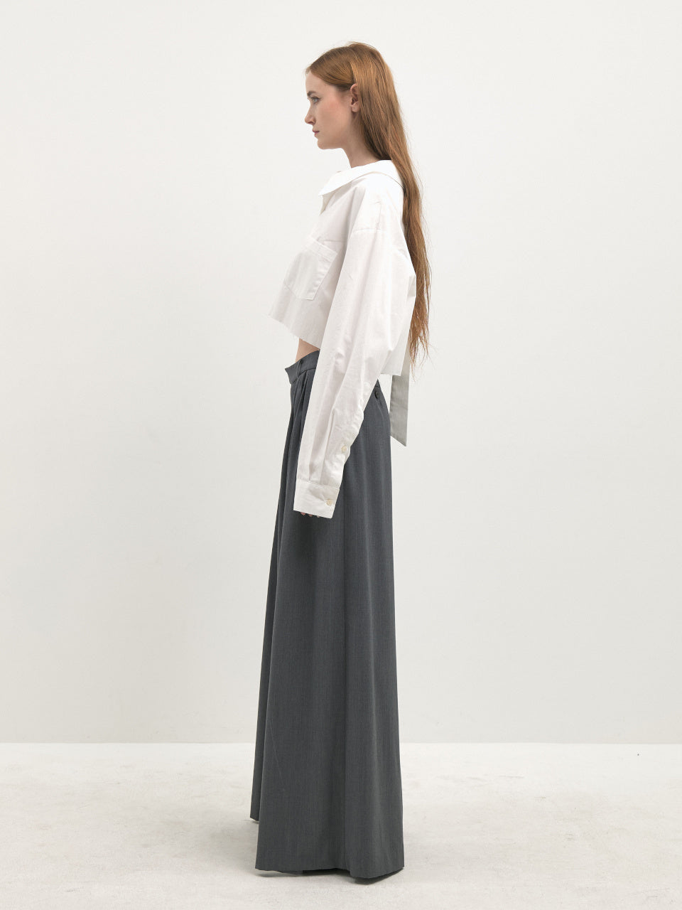 Scribble heart cropped shirt white