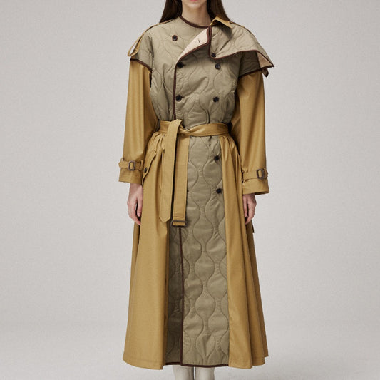 Quilting signature trench coat