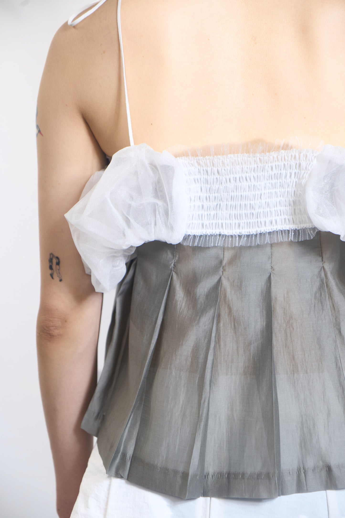 Pleated Sheer Wrap Skirt / Top