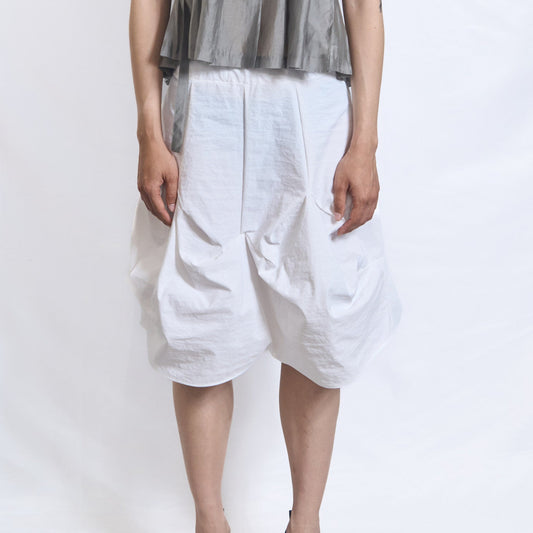 Structured Balloon Skirt White