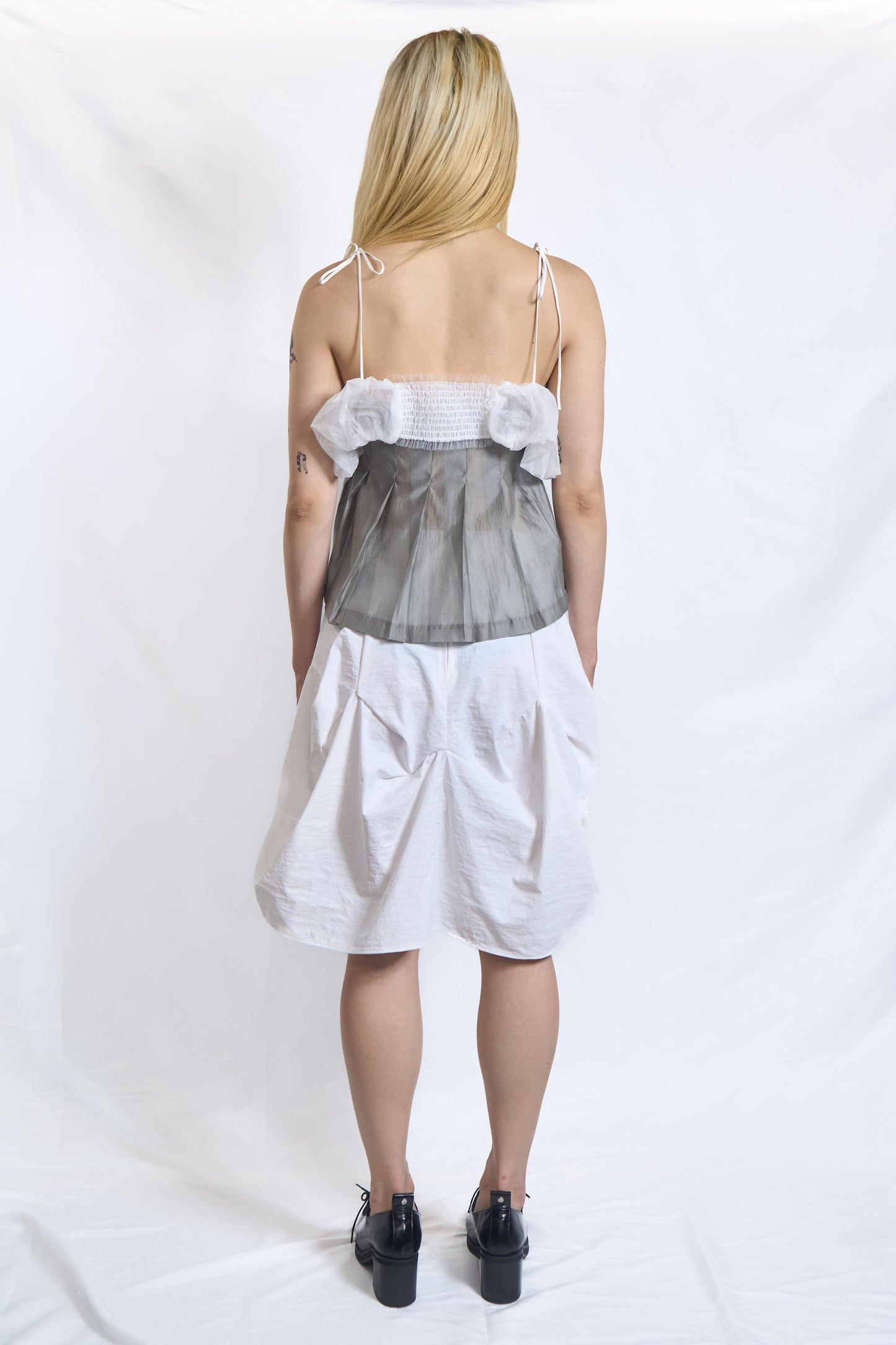 Volume Sheer Organza Crop Top