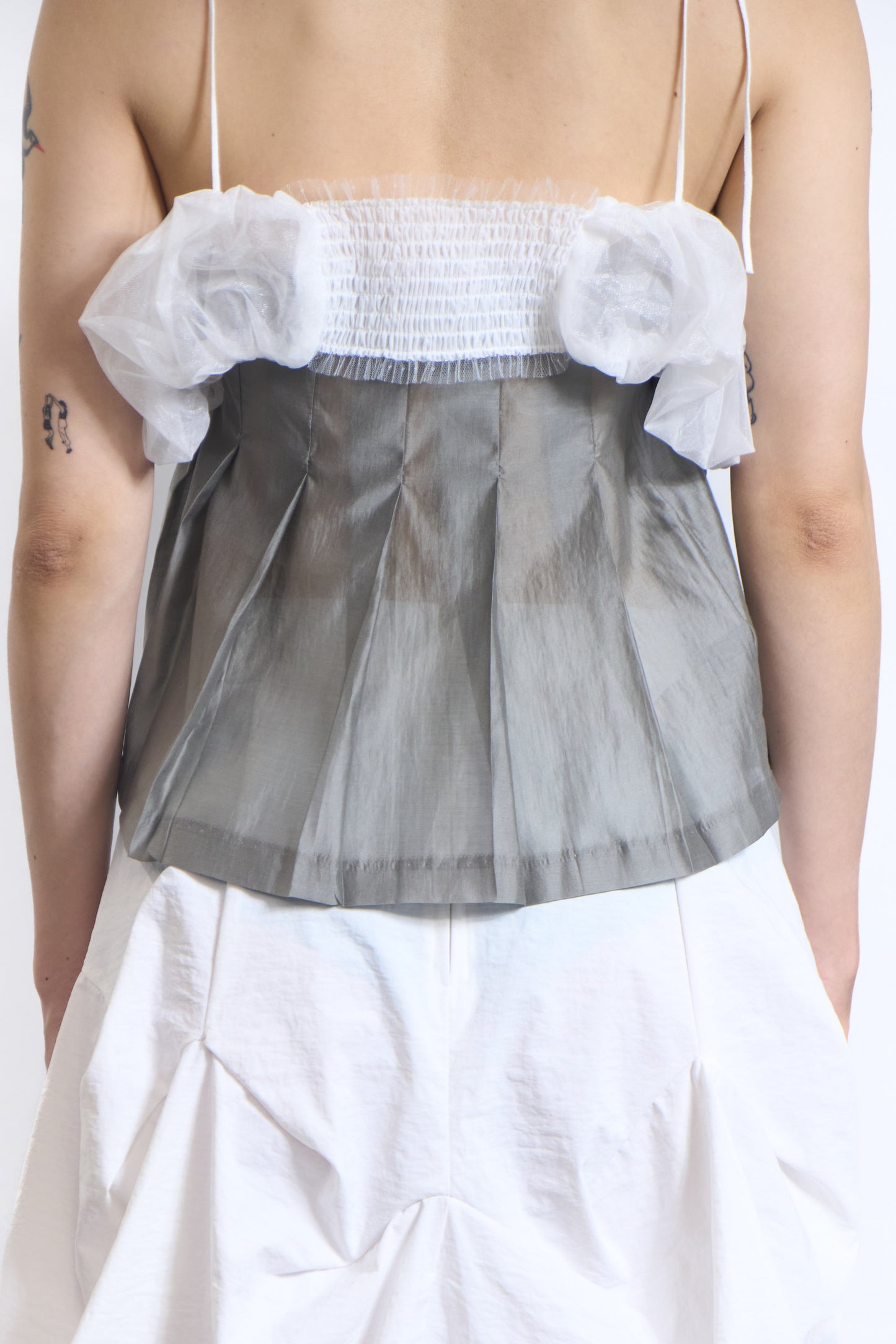 Pleated Sheer Wrap Skirt / Top