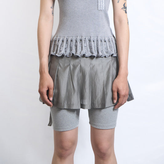 Pleated Sheer Wrap Skirt / Top