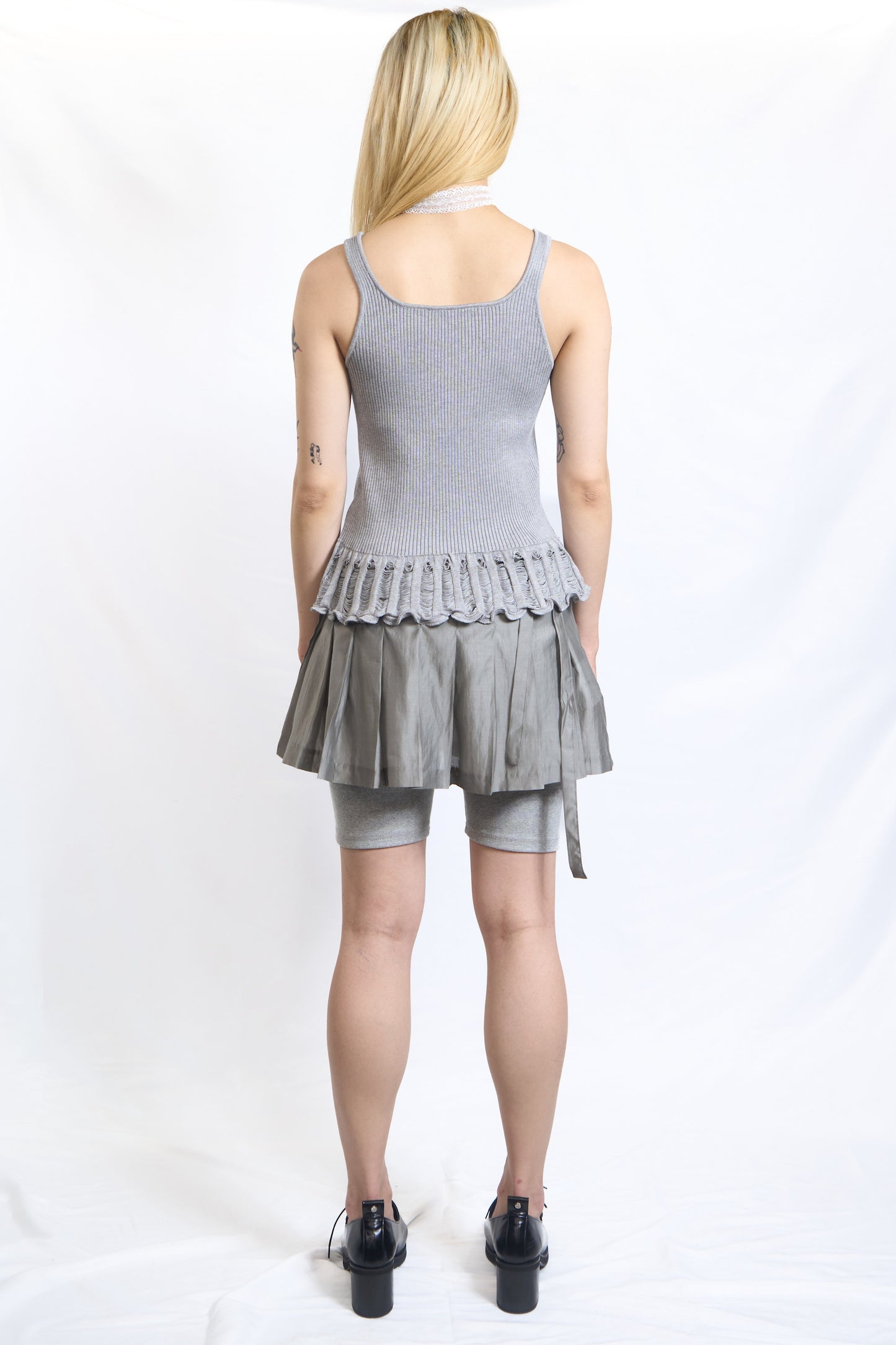 Pleated Sheer Wrap Skirt / Top