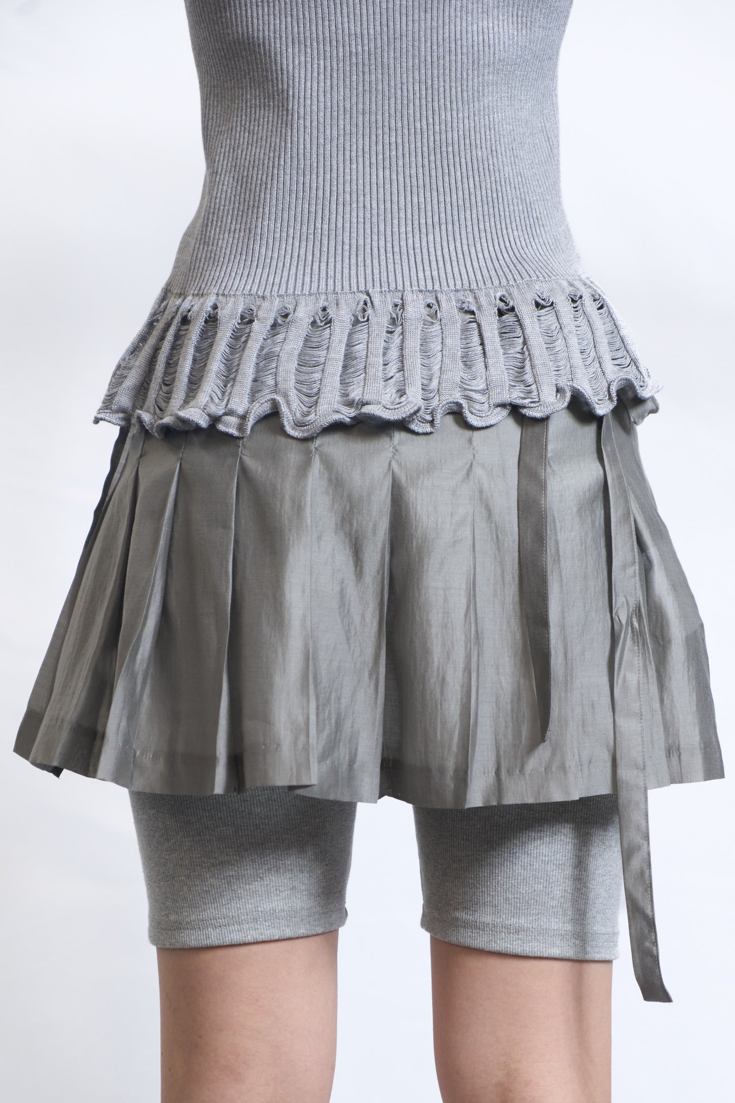 Pleated Sheer Wrap Skirt / Top