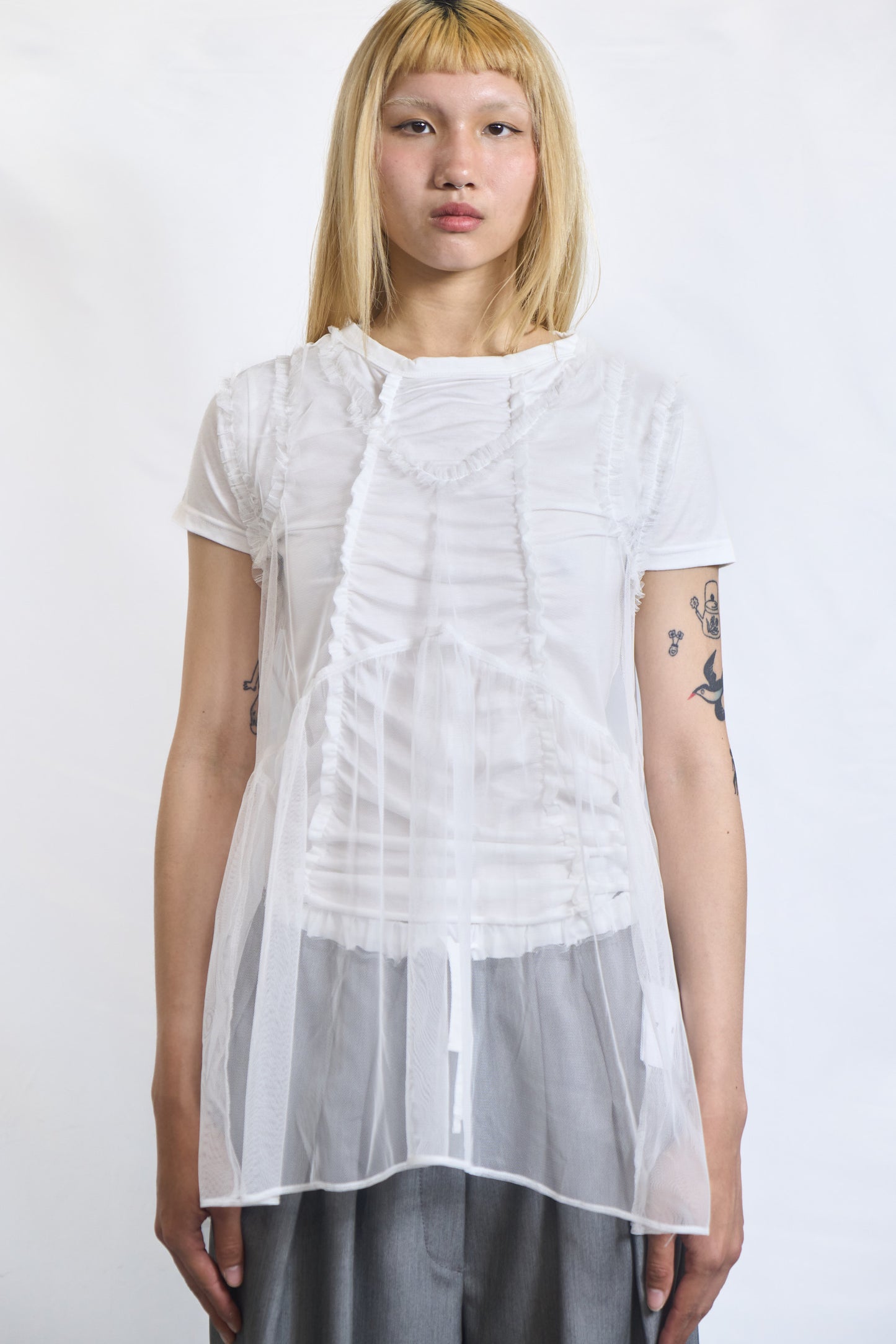 Sheer V-Neck Tunic