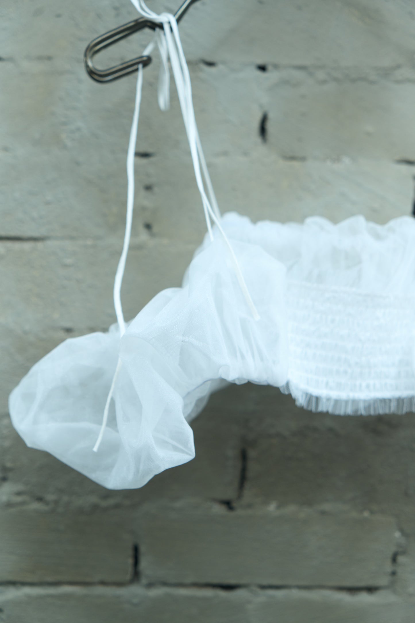 Volume Sheer Organza Crop Top