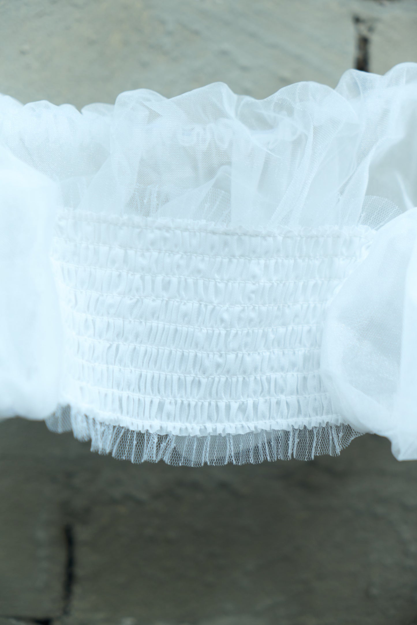 Volume Sheer Organza Crop Top