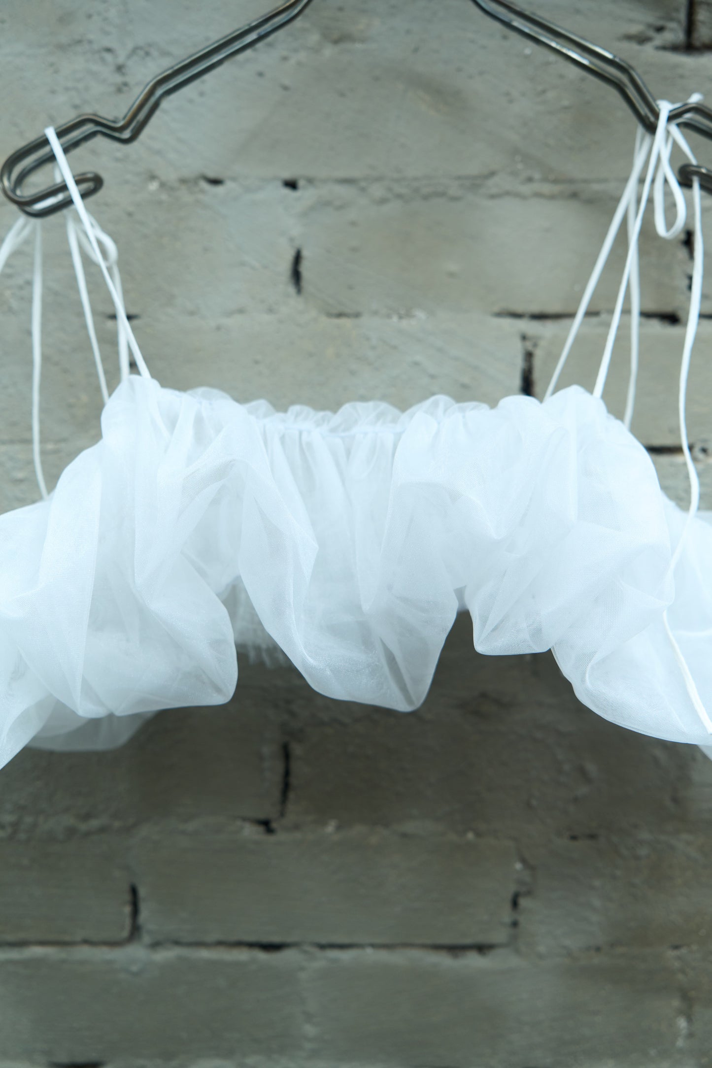 Volume Sheer Organza Crop Top