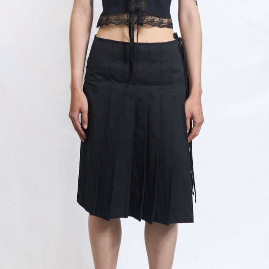 Pleated Wrap Skirt