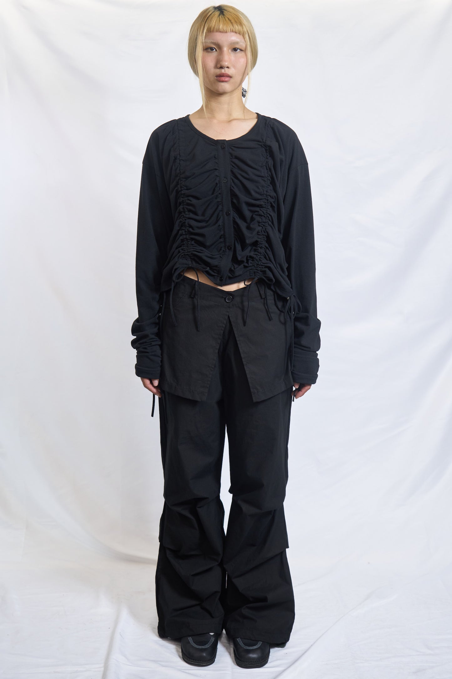 Ruched Drawstring Blouse