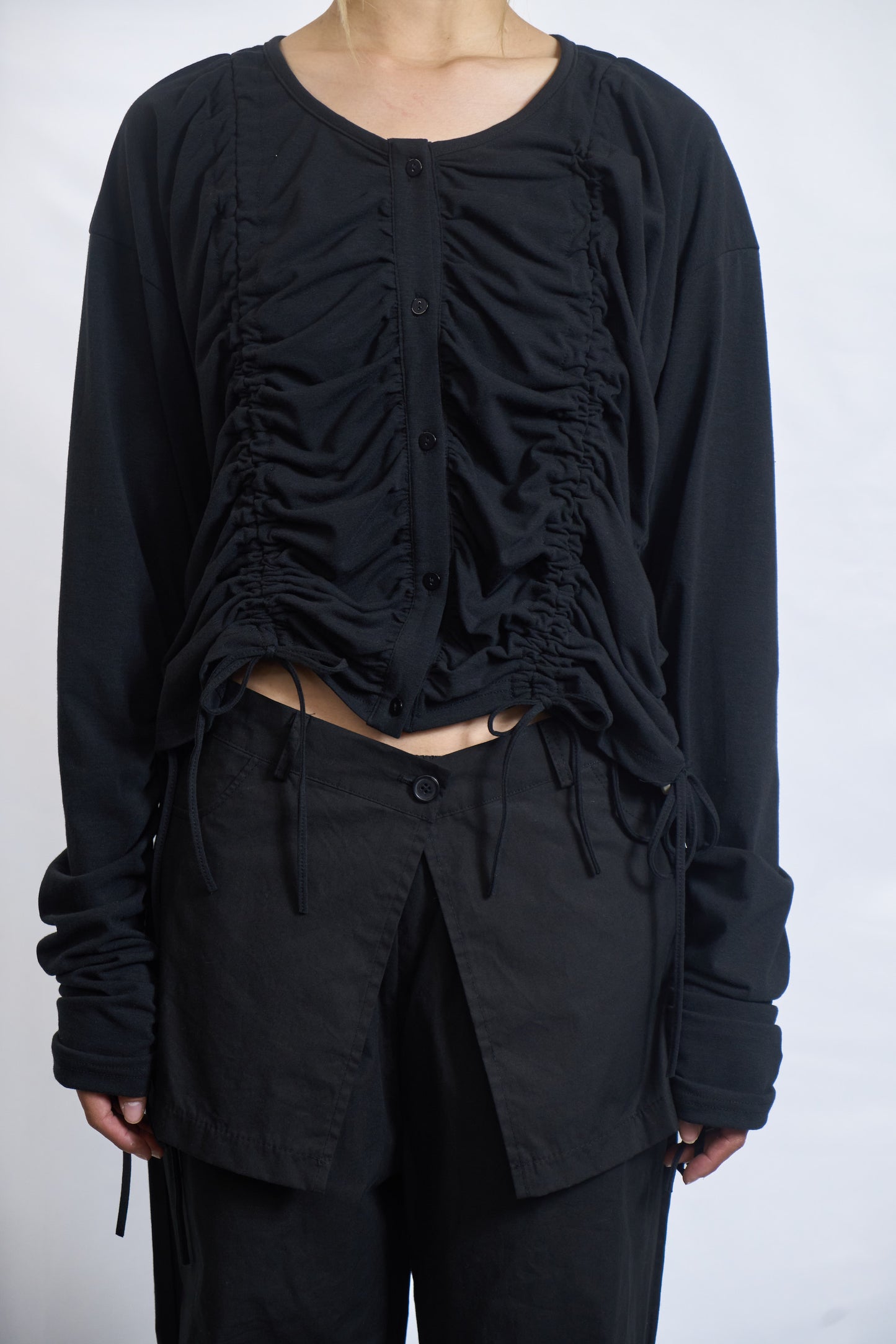 Ruched Drawstring Blouse
