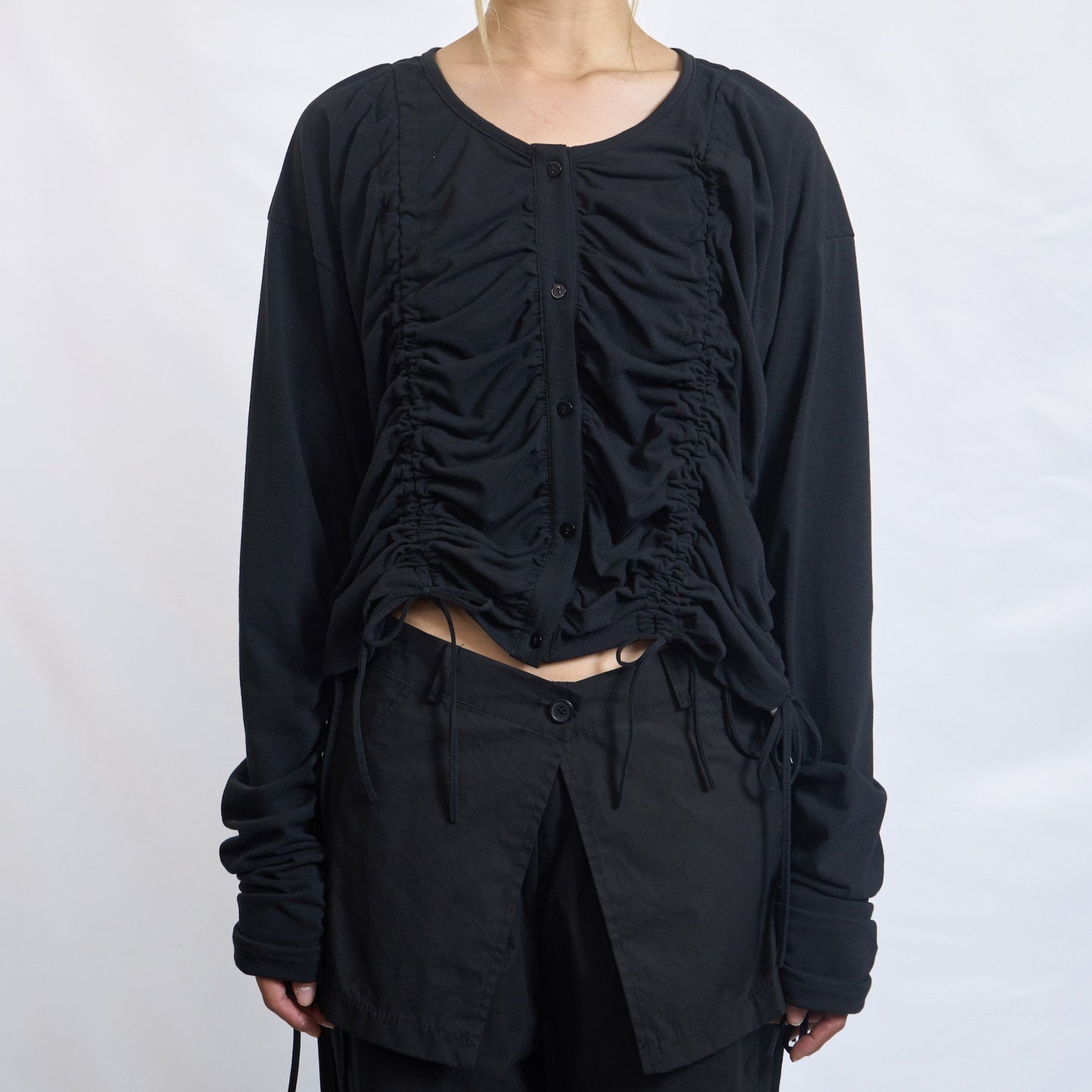 Ruched Drawstring Blouse