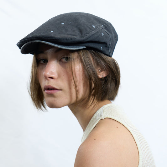 Washed Splatter Dot Cap Charcoal