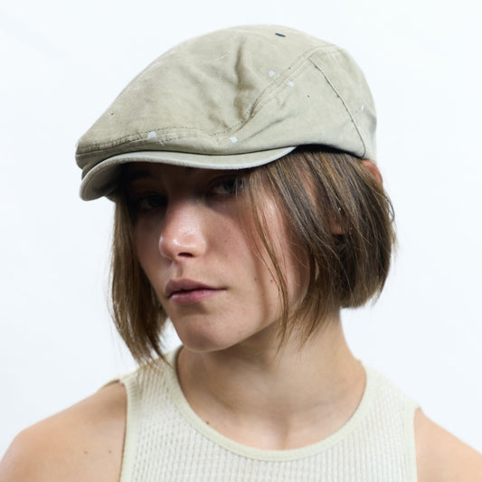 Washed Splatter Dot Cap Beige
