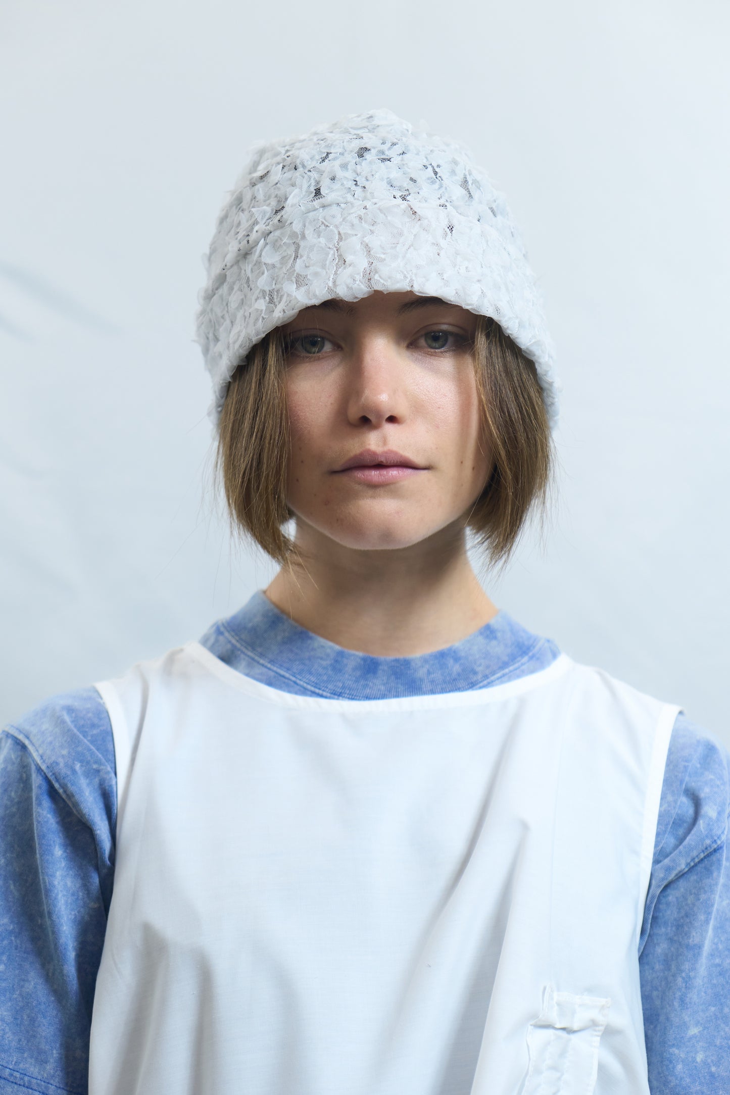 Cloud Texture Beanie White