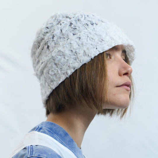 Cloud Texture Beanie White