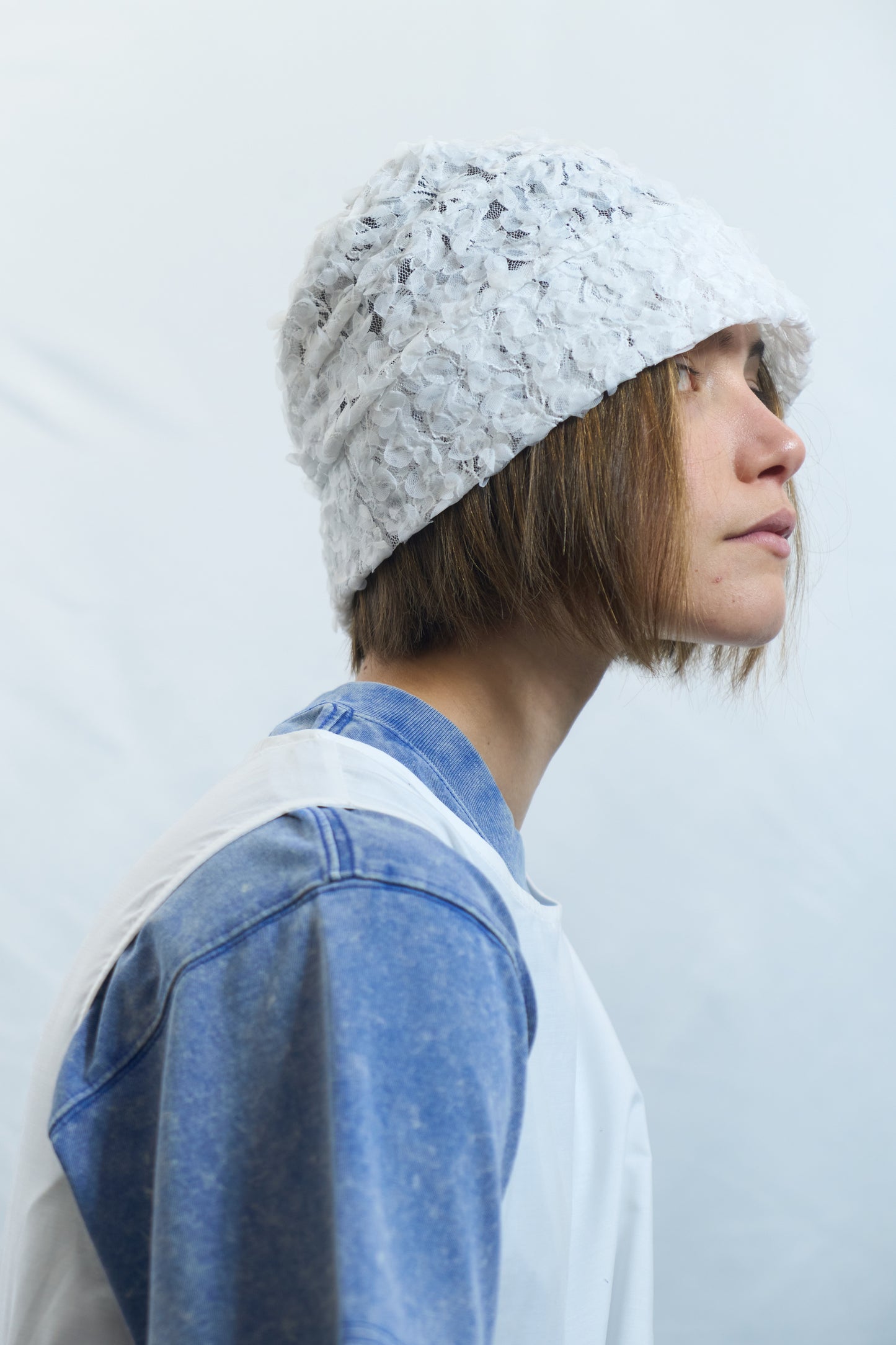 Cloud Texture Beanie White