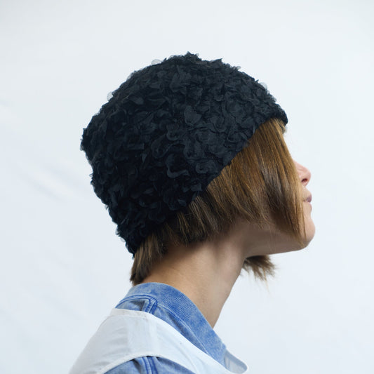 Cloud Texture Beanie Black