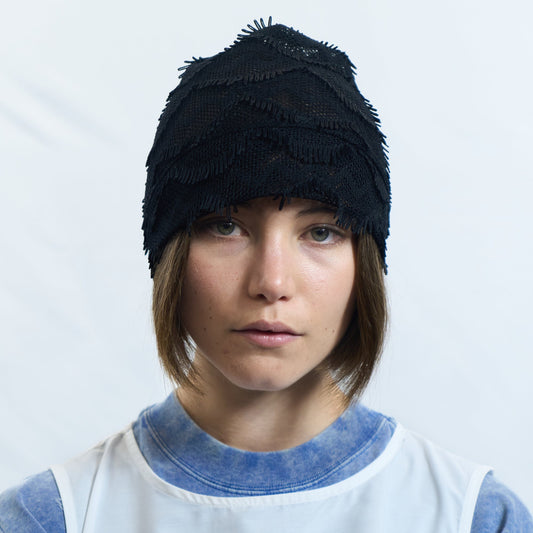 Lace Wave Beanie Black