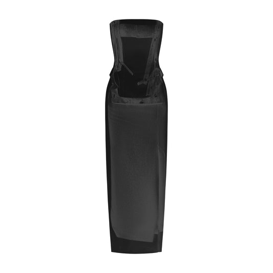 Detachable strapless maxi dress set