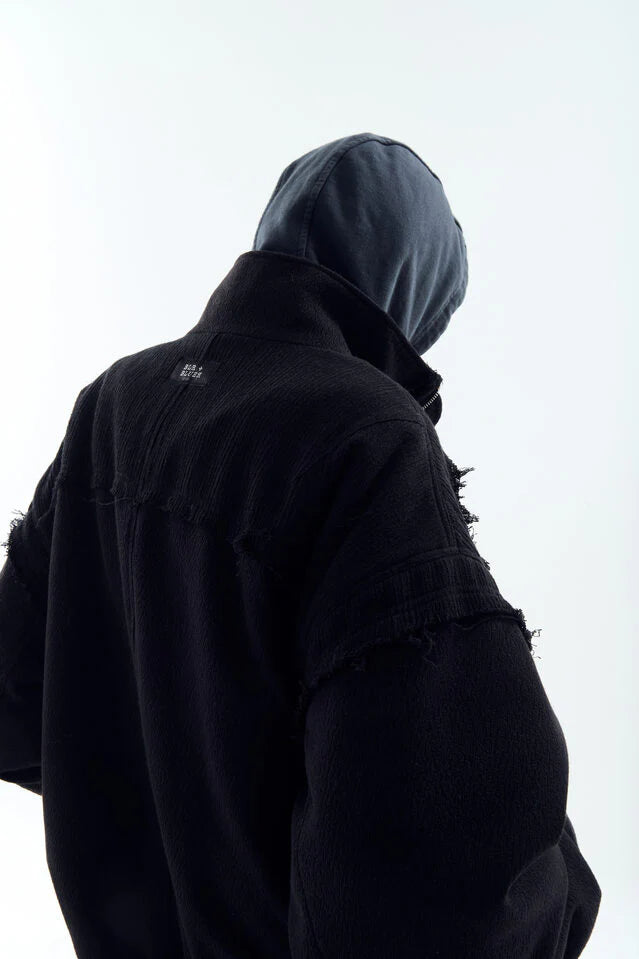 Heavy Texture Wool Linen Puffer Jacket