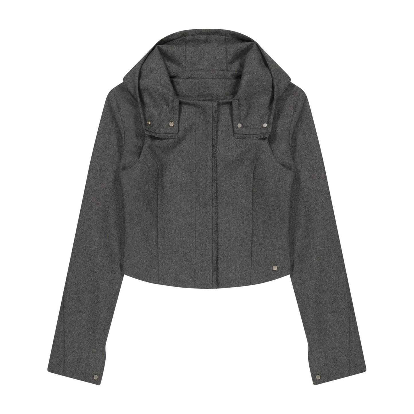 LAYERED BOLERO WOOL JACKET - GREY